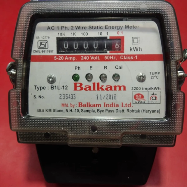 Balkam Single Phase Electronic Static Meter  - Black, NA
